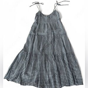 NWT Abercrombie & Fitch Black and White Plaid Maxi Dress S